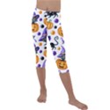 Halloween Cat Pattern Kids  Lightweight Velour Capri Leggings  View1