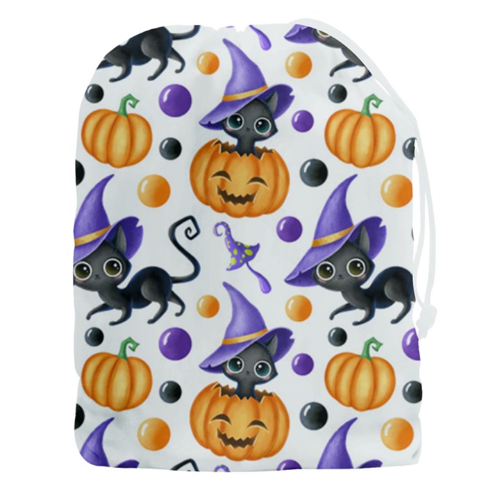 Halloween Cat Pattern Drawstring Pouch (3XL)