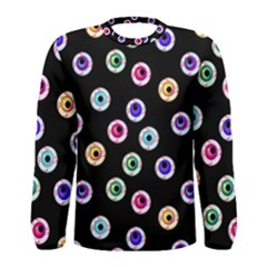 Eye Halloween Pattern Men s Long Sleeve Tee by designsbymallika