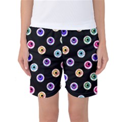 Eye Halloween Pattern Women s Basketball Shorts by designsbymallika