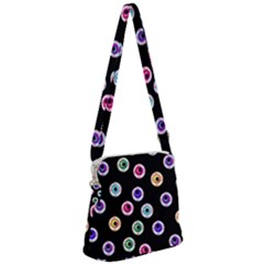 Eye Halloween Pattern Zipper Messenger Bag by designsbymallika