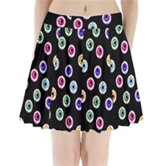 Eye Halloween Pattern Pleated Mini Skirt by designsbymallika