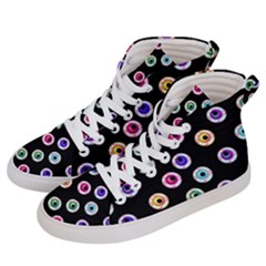 Eye Halloween Pattern Men s Hi-top Skate Sneakers by designsbymallika