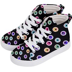 Eye Halloween Pattern Kids  Hi-top Skate Sneakers by designsbymallika