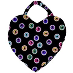 Eye Halloween Pattern Giant Heart Shaped Tote by designsbymallika