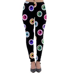 Eye Halloween Pattern Lightweight Velour Leggings by designsbymallika