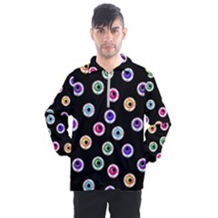 Eye Halloween Pattern Men s Half Zip Pullover by designsbymallika