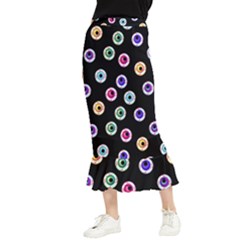 Eye Halloween Pattern Maxi Fishtail Chiffon Skirt by designsbymallika