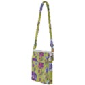 Blue Purple Floral Pattern Multi Function Travel Bag View1