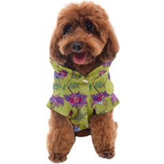 Blue Purple Floral Pattern Dog Coat by designsbymallika