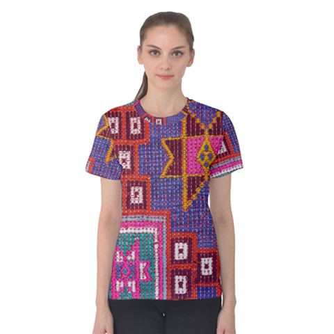 Abstrac-carpet Women s Cotton Tee by nate14shop