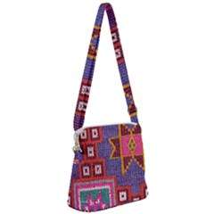 Abstrac-carpet Zipper Messenger Bag by nate14shop