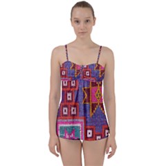 Abstrac-carpet Babydoll Tankini Set by nate14shop