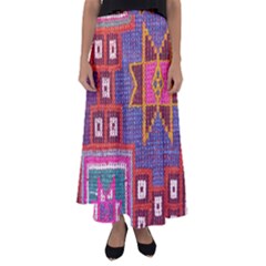 Abstrac-carpet Flared Maxi Skirt by nate14shop