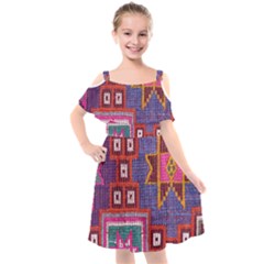 Abstrac-carpet Kids  Cut Out Shoulders Chiffon Dress by nate14shop