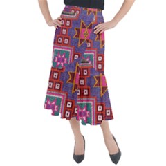 Abstrac-carpet Midi Mermaid Skirt by nate14shop