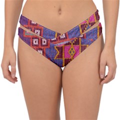 Abstrac-carpet Double Strap Halter Bikini Bottom