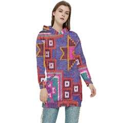 Abstrac-carpet Women s Long Oversized Pullover Hoodie