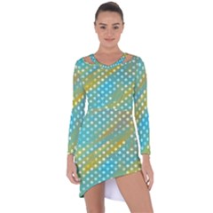 Abstract-polkadot 01 Asymmetric Cut-out Shift Dress