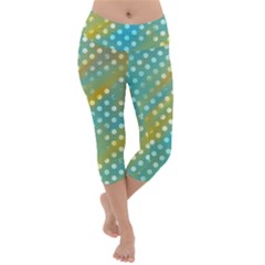 Abstract-polkadot 01 Lightweight Velour Capri Yoga Leggings by nate14shop