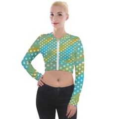 Abstract-polkadot 01 Long Sleeve Cropped Velvet Jacket by nate14shop