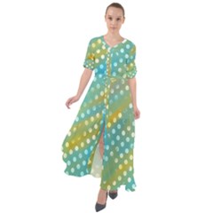 Abstract-polkadot 01 Waist Tie Boho Maxi Dress