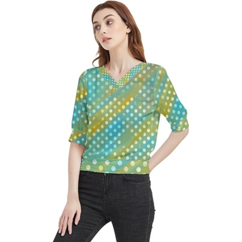 Abstract-polkadot 01 Quarter Sleeve Blouse by nate14shop