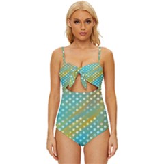 Abstract-polkadot 01 Knot Front One-piece Swimsuit by nate14shop