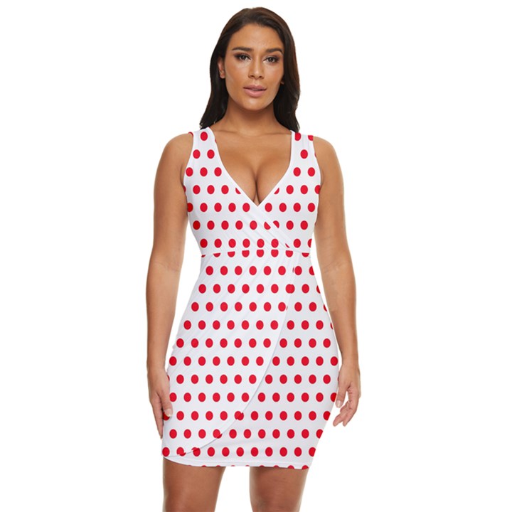 Abstract-polkadot 02 Draped Bodycon Dress