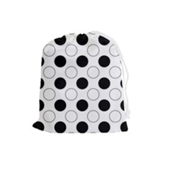 Abstract-polkadot 03 Drawstring Pouch (large)