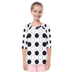 Abstract-polkadot 03 Kids  Quarter Sleeve Raglan Tee