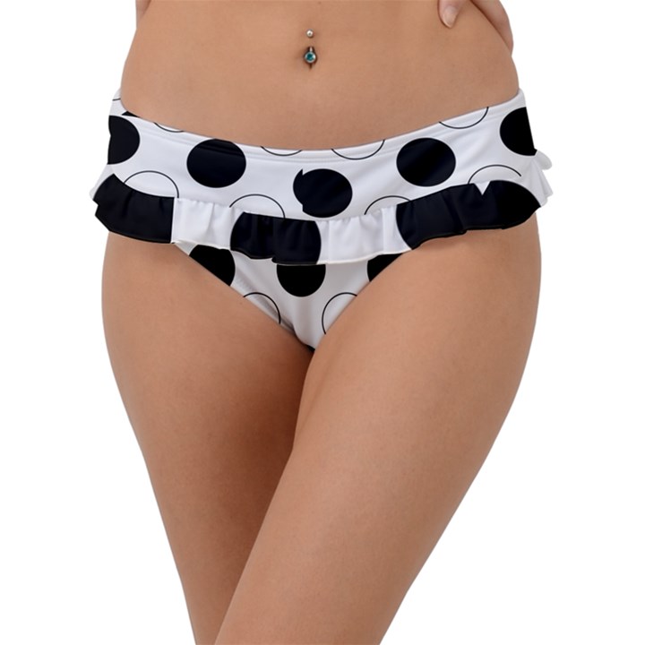 Abstract-polkadot 03 Frill Bikini Bottom