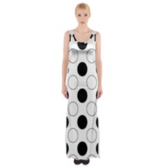 Abstract-polkadot 03 Thigh Split Maxi Dress