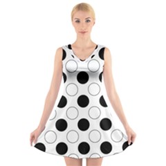 Abstract-polkadot 03 V-neck Sleeveless Dress