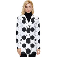 Abstract-polkadot 03 Button Up Hooded Coat 