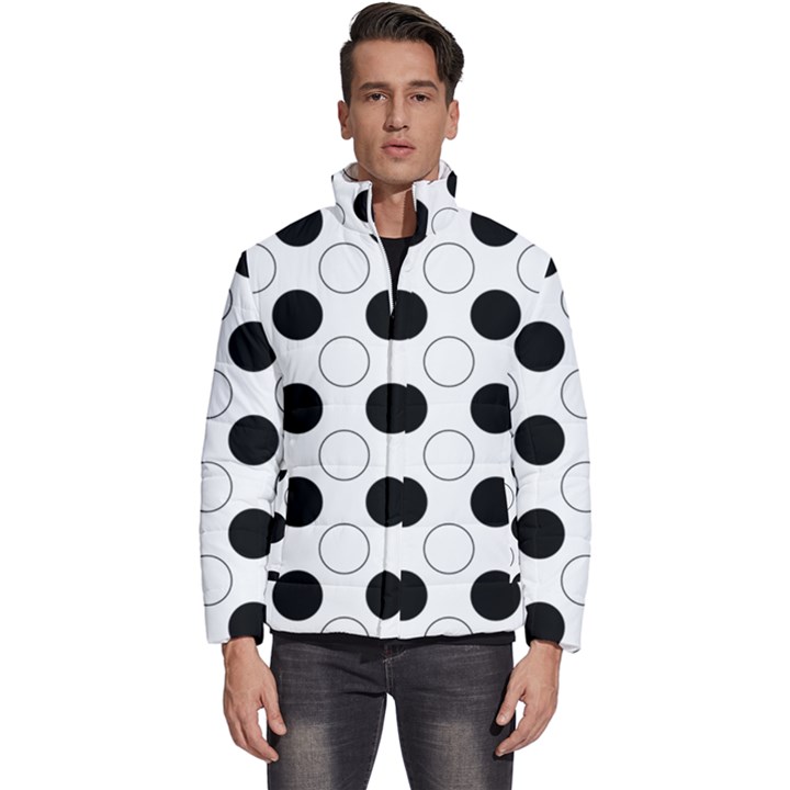 Abstract-polkadot 03 Men s Puffer Bubble Jacket Coat