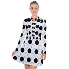 Abstract-polkadot 03 Long Sleeve Panel Dress