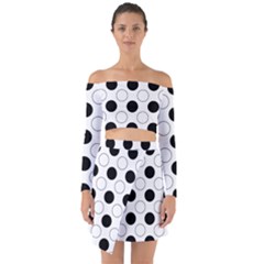 Abstract-polkadot 03 Off Shoulder Top With Skirt Set