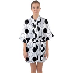 Abstract-polkadot 03 Half Sleeve Satin Kimono 