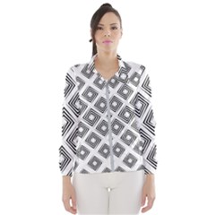 Abstract-box-white Women s Windbreaker