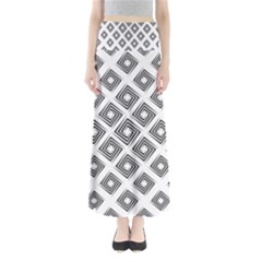 Abstract-box-white Full Length Maxi Skirt by nate14shop