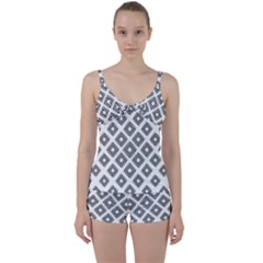 Abstract-box-white Tie Front Two Piece Tankini by nate14shop