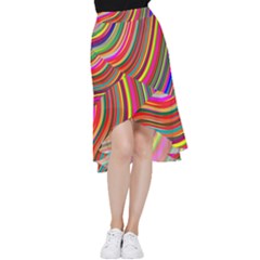 Abstract-calorfull Frill Hi Low Chiffon Skirt by nate14shop