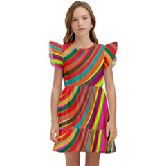 Abstract-calorfull Kids  Winged Sleeve Dress by nate14shop