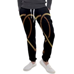 A-heart-black-gold Men s Jogger Sweatpants by nate14shop