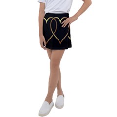 A-heart-black-gold Kids  Tennis Skirt by nate14shop