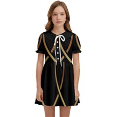 A-heart-black-gold Kids  Sweet Collar Dress by nate14shop