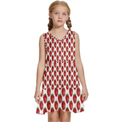 Strobery Fruit Colorful Kids  Sleeveless Tiered Mini Dress