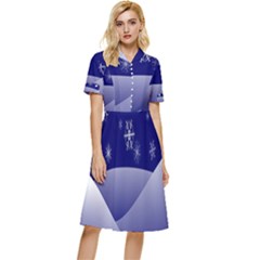 Snowflakes Button Top Knee Length Dress by nate14shop