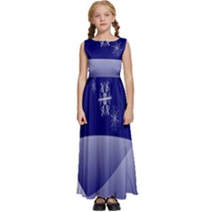 Snowflakes Kids  Satin Sleeveless Maxi Dress by nate14shop